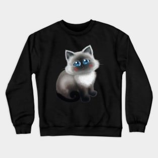 Lovely Black Sitting Cat Crewneck Sweatshirt